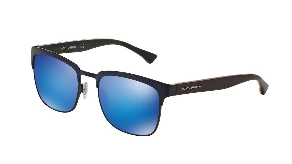 Dolce&amp;Gabbana DG2148 Single Vision Prescription Sunglasses DG2148-128025-54 - Lens Diameter 54 mm, Frame Color Matte Dark Blue