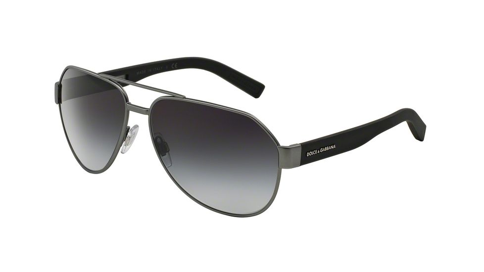 Dolce&amp;Gabbana DG2149 Single Vision Prescription Sunglasses DG2149-12628G-61 - Lens Diameter 61 mm, Frame Color Gunmetal Rubber