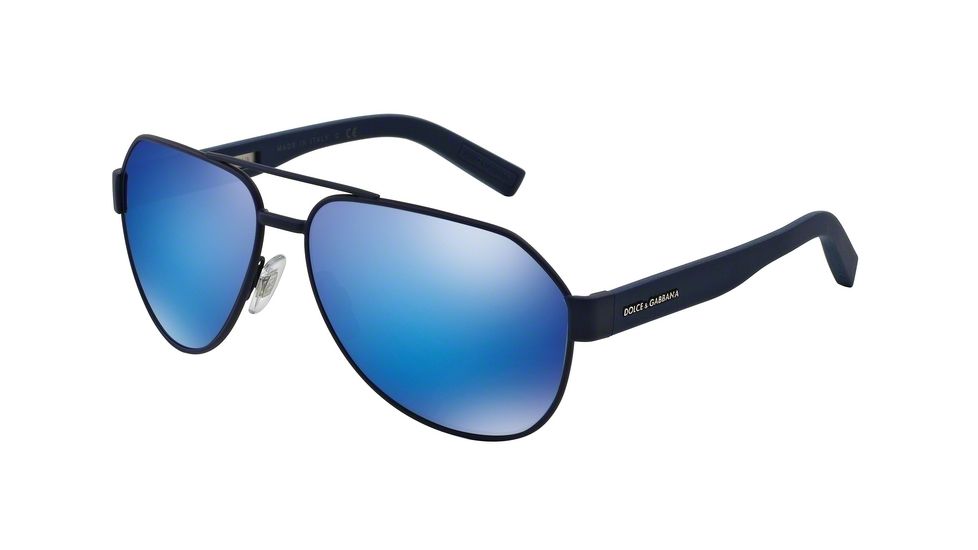 Dolce&amp;Gabbana DG2149 Single Vision Prescription Sunglasses DG2149-127325-61 - Lens Diameter 61 mm, Frame Color Blue Rubber