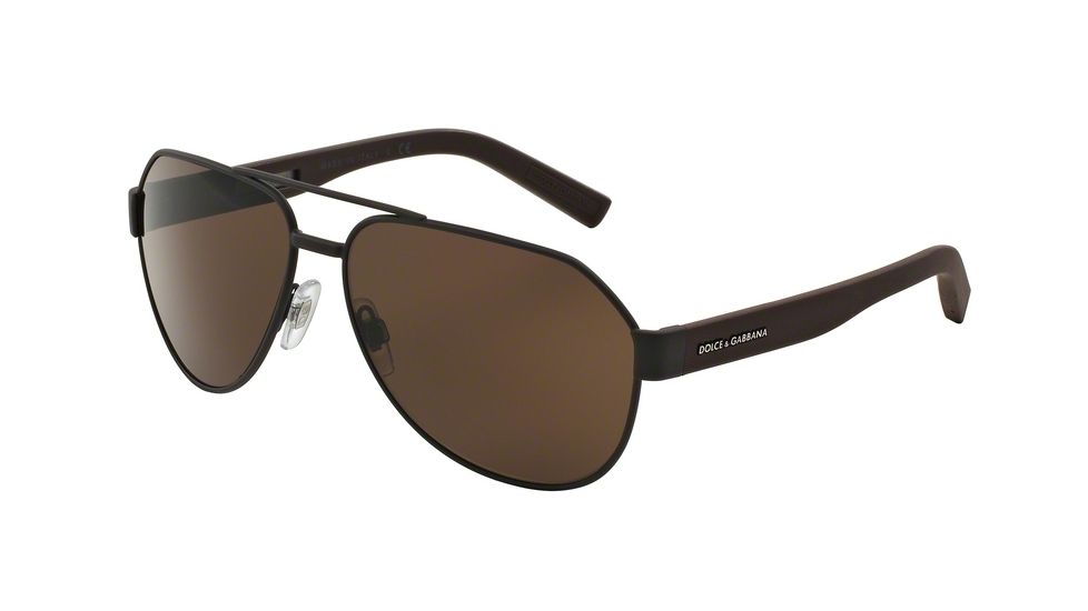Dolce&amp;Gabbana DG2149 Single Vision Prescription Sunglasses DG2149-127473-61 - Lens Diameter 61 mm, Frame Color Brown Rubber
