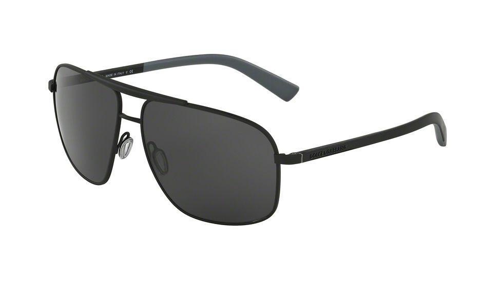 Dolce&amp;Gabbana DG2154 Single Vision Prescription Sunglasses DG2154-126087-61 - Lens Diameter 61 mm, Frame Color Black Rubber