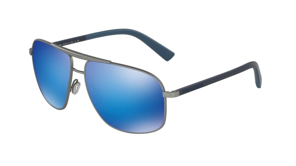 Dolce&amp;Gabbana DG2154 Single Vision Prescription Sunglasses DG2154-126225-61 - Lens Diameter 61 mm, Frame Color Gunmetal Rubber