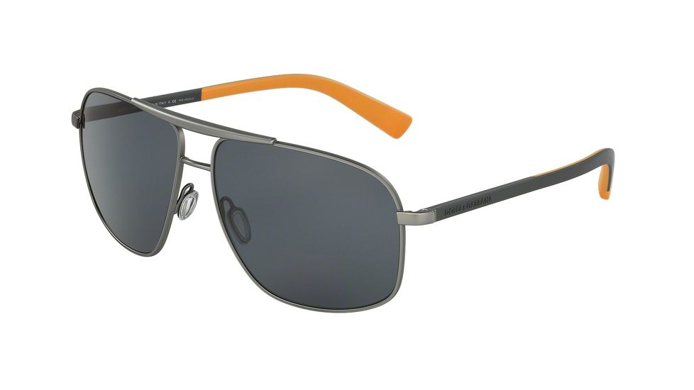 Dolce&amp;Gabbana DG2154 Single Vision Prescription Sunglasses DG2154-126281-61 - Lens Diameter 61 mm, Frame Color Gunmetal Rubber