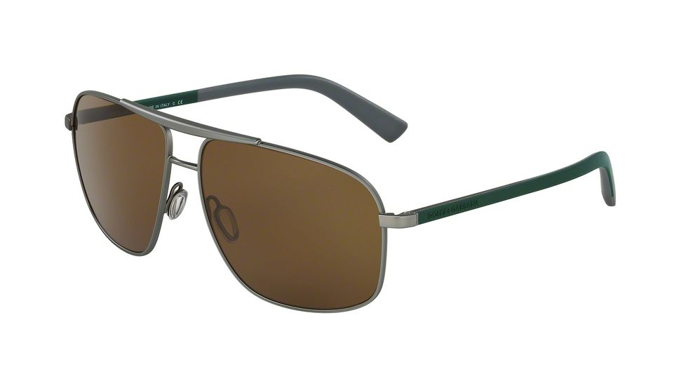 Dolce&amp;Gabbana DG2154 Single Vision Prescription Sunglasses DG2154-128873-61 - Lens Diameter 61 mm, Frame Color Gunmetal Rubber