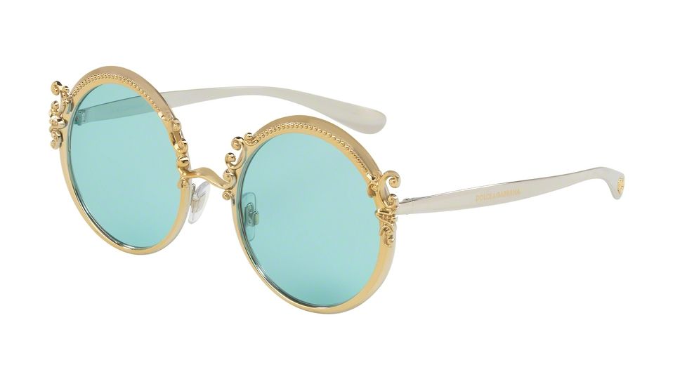 Dolce&amp;Gabbana DG2177 Single Vision Prescription Sunglasses DG2177-02-65-53 - Lens Diameter 53 mm, Frame Color Gold