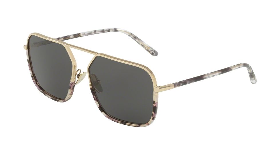 Dolce&amp;Gabbana DG2193J Progressive Prescription Sunglasses DG2193J-488-87-59 - Lens Diameter 59 mm, Frame Color Pale Gold/havana Black Clear