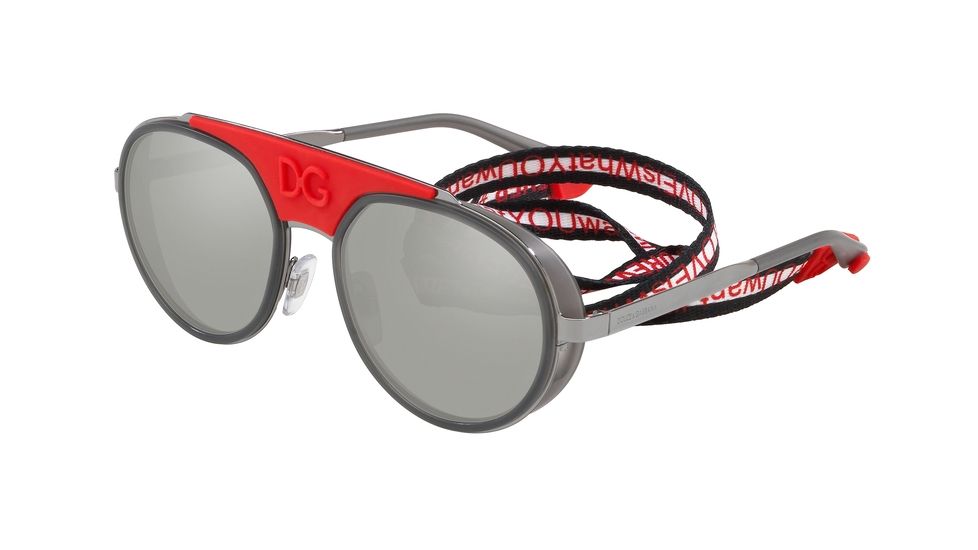 Dolce&amp;Gabbana DG2210 Sunglasses 04/6G-55, Light Grey Mirror Silver Lenses