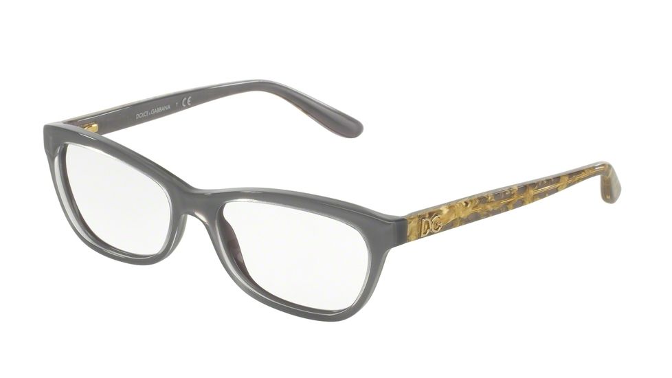 Dolce&amp;Gabbana DG3221 Progressive Prescription Eyeglasses 2921-51 - Crystal On Grey Frame