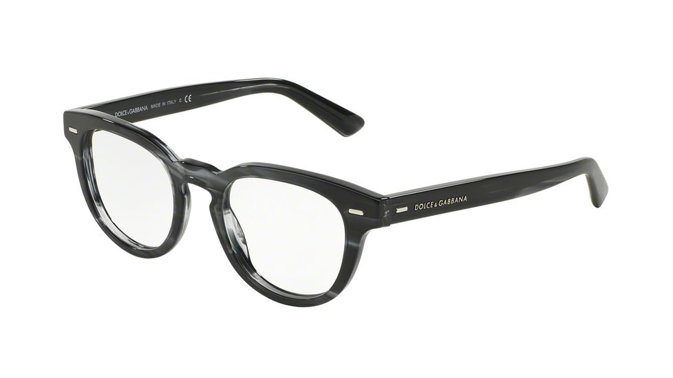 Dolce&amp;Gabbana DG3225 Progressive Prescription Eyeglasses 2924-48 - Striped Anthracite Frame