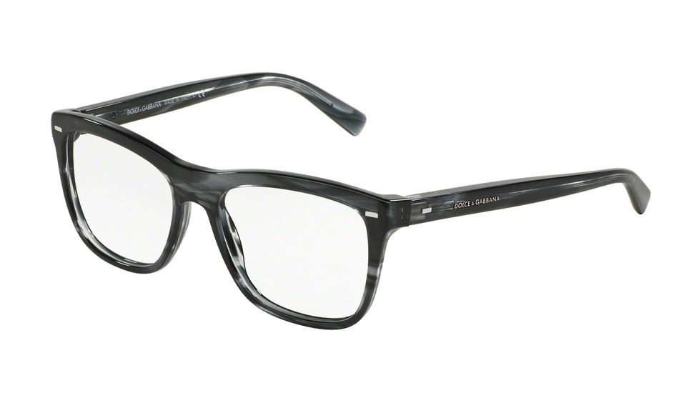 Dolce&amp;Gabbana DG3226 Progressive Prescription Eyeglasses 2924-52 - Striped Anthracite Frame