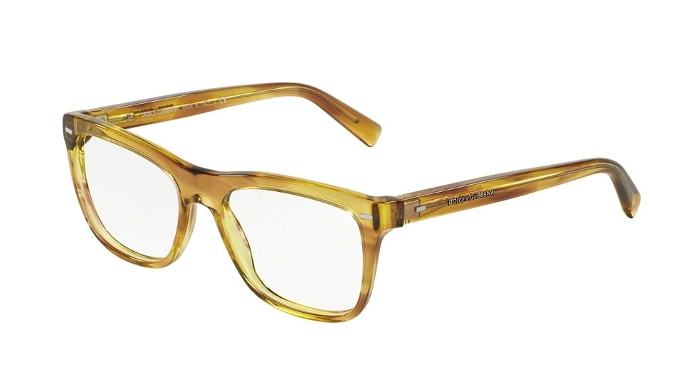 Dolce&amp;Gabbana DG3226 Progressive Prescription Eyeglasses 2927-54 - Striped Honey Frame