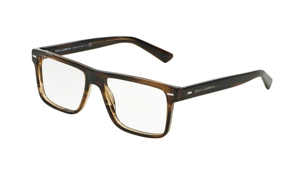 Dolce&amp;Gabbana DG3227 Eyeglass Frames 2925-52 - Striped Tobaco Frame
