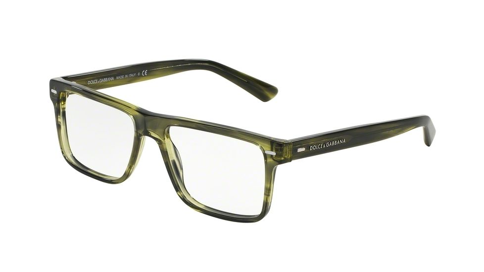 Dolce&amp;Gabbana DG3227 Eyeglass Frames 2926-52 - Striped Olive Green Frame
