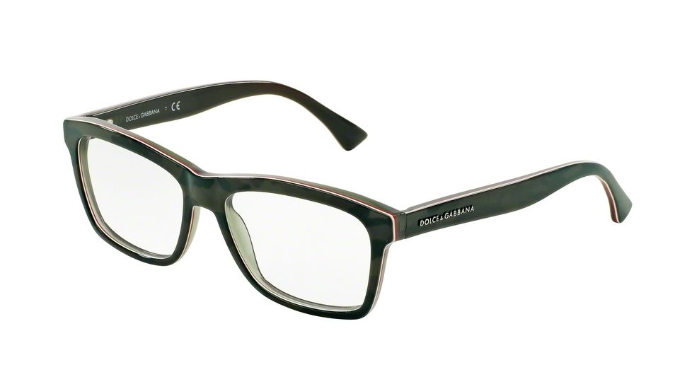 Dolce&Gabbana DG3235 Bifocal Prescription Eyeglasses 2952-53 - Camo/fluo Red/brown Frame