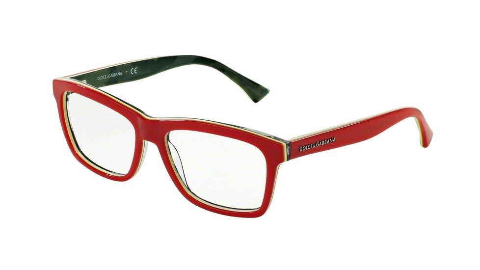 Dolce&Gabbana DG3235 Bifocal Prescription Eyeglasses 2960-53 - Red/fluo Yellow/camo Frame