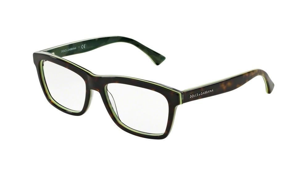 Dolce&Gabbana DG3235 Bifocal Prescription Eyeglasses 2961-53 - Havana/yellow Fluo/camo Frame