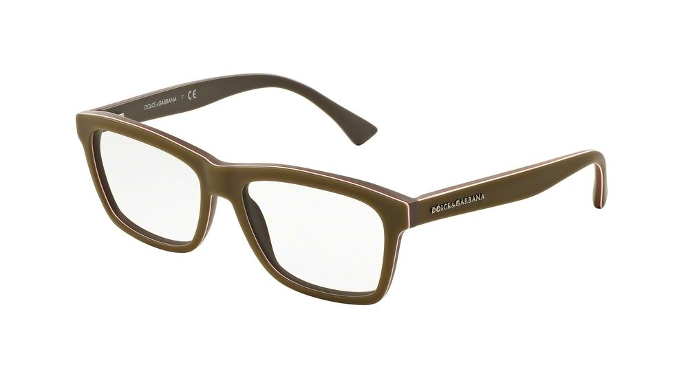 Dolce&Gabbana DG3235 Bifocal Prescription Eyeglasses 2962-53 - Olive/red/matte Mud Frame