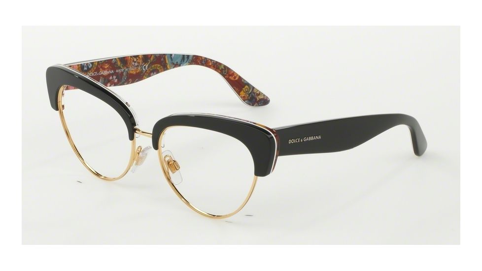 Dolce&amp;Gabbana DG3247 Eyeglass Frames 3033-53 - Top Black/handcart Frame