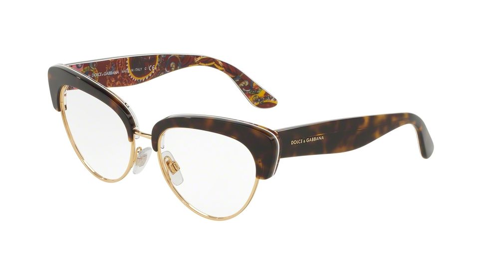 Dolce&amp;Gabbana DG3247 Eyeglass Frames 3037-53 - Top Havana/handcart Frame