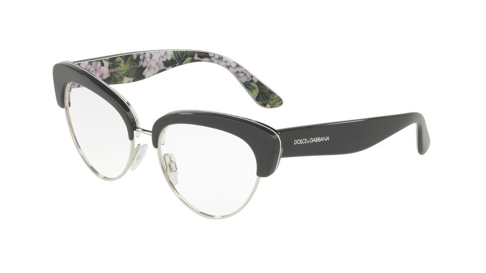 Dolce&amp;Gabbana DG3247 Eyeglass Frames 3161-53 - Grey On Print Hydrangea Frame