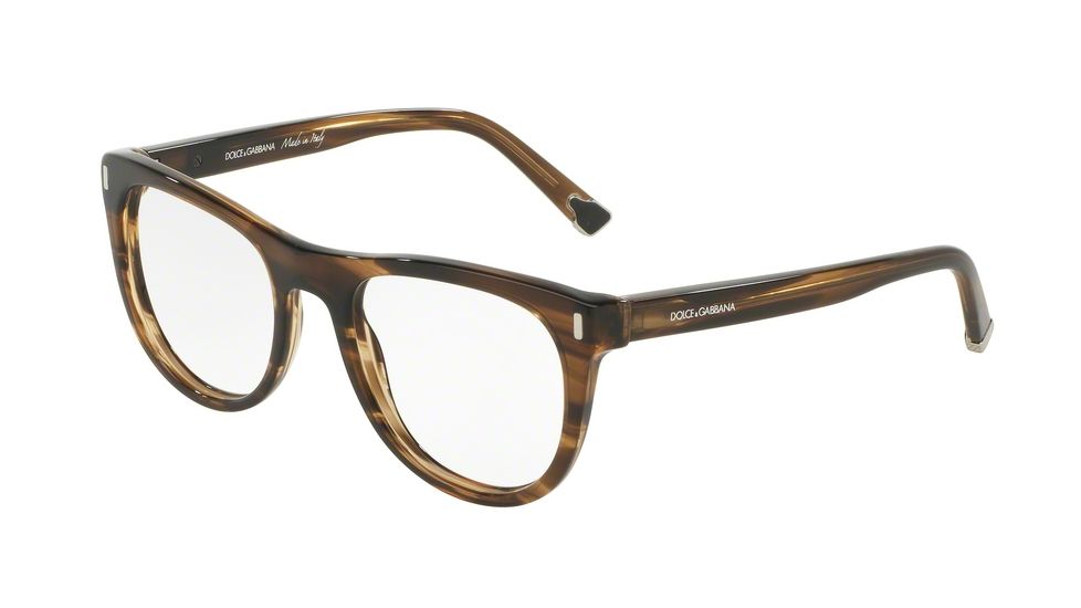 Dolce&amp;Gabbana DG3248F Eyeglass Frames 2925-52 - Striped Tobaco Frame