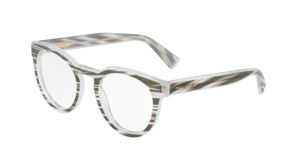 Dolce&amp;Gabbana DG3251F Bifocal Prescription Eyeglasses 3050-51 - Striped Black Frame