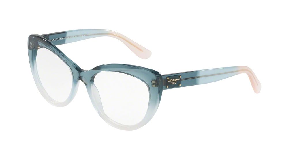 Dolce&amp;Gabbana DG3255 Single Vision Prescription Eyeglasses 3059-51 - Blue Gradient/azure/powder Frame