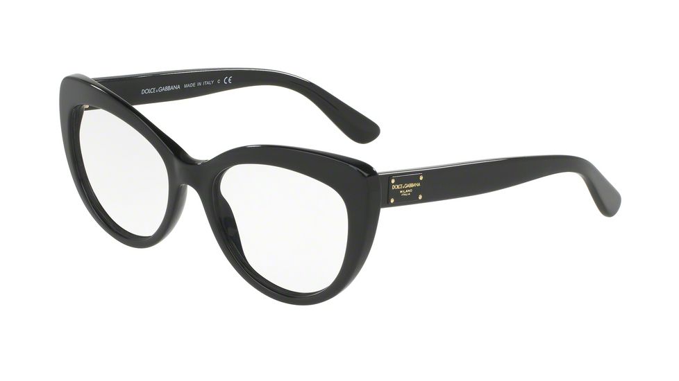 Dolce&amp;Gabbana DG3255 Single Vision Prescription Eyeglasses 501-51 - Black Frame