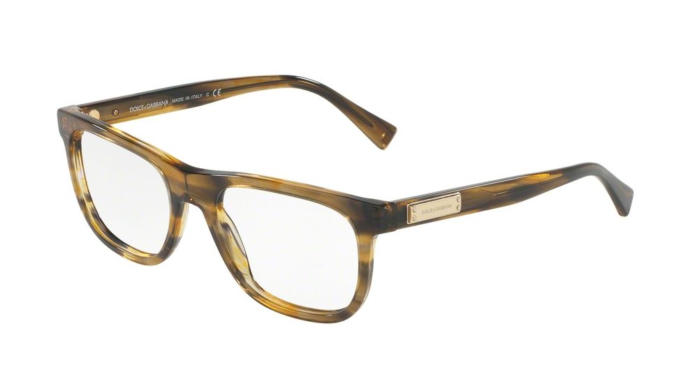 Dolce&amp;Gabbana DG3257 Bifocal Prescription Eyeglasses 3063-52 - Striped Brown Frame