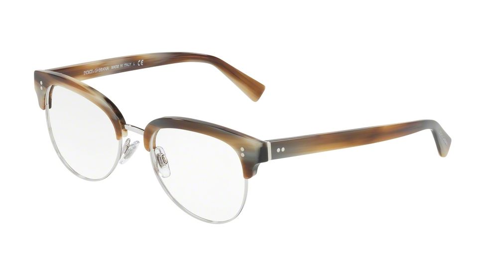 Dolce&amp;Gabbana DG3270 Eyeglass Frames 3116-52 - Striped Brown/silver Frame