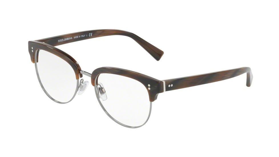 Dolce&amp;Gabbana DG3270 Eyeglass Frames 3118-52 - Striped Bordeaux/gunmetal Frame