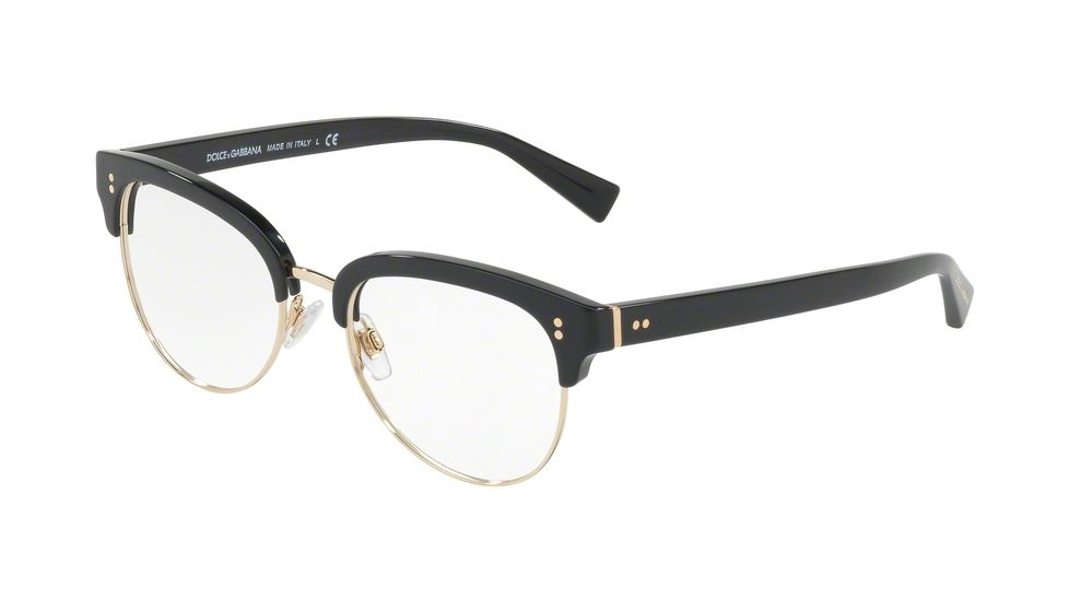 Dolce&amp;Gabbana DG3270 Eyeglass Frames 501-52 - Black/Gold Frame