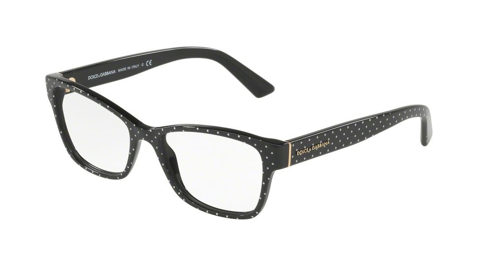 Dolce&amp;Gabbana DG3274 Eyeglass Frames 3126-52 - Pois White Son Black Frame