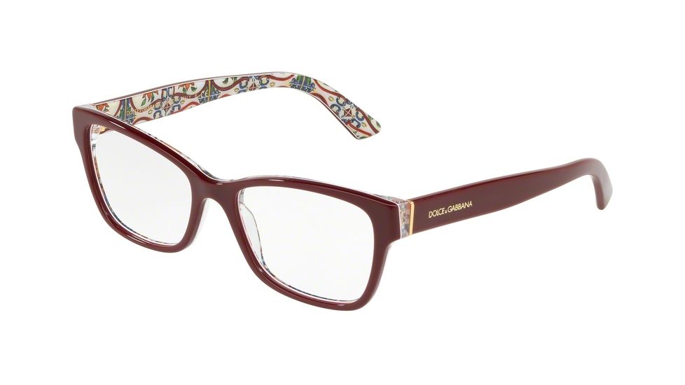 Dolce&amp;Gabbana DG3274 Eyeglass Frames 3179-54 - Bordeaux On New Maiolica Frame