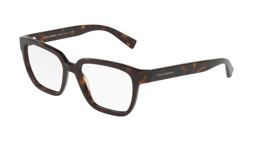 Dolce&amp;Gabbana DG3282 Single Vision Prescription Eyeglasses 502-52 - Havana Frame