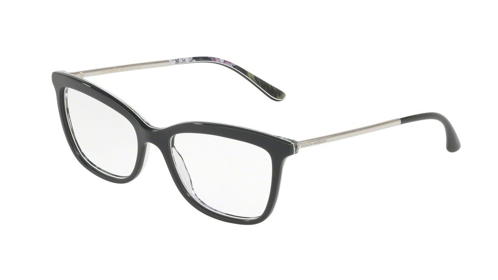 Dolce&amp;Gabbana DG3286F Eyeglass Frames 3151-54 - Grey On Printed Hydrangea Frame