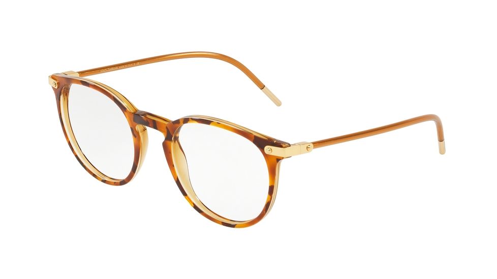 Dolce&amp;Gabbana DG3303 Eyeglass Frames 3184-50 - Top Havana Camel/Camel Transp Frame
