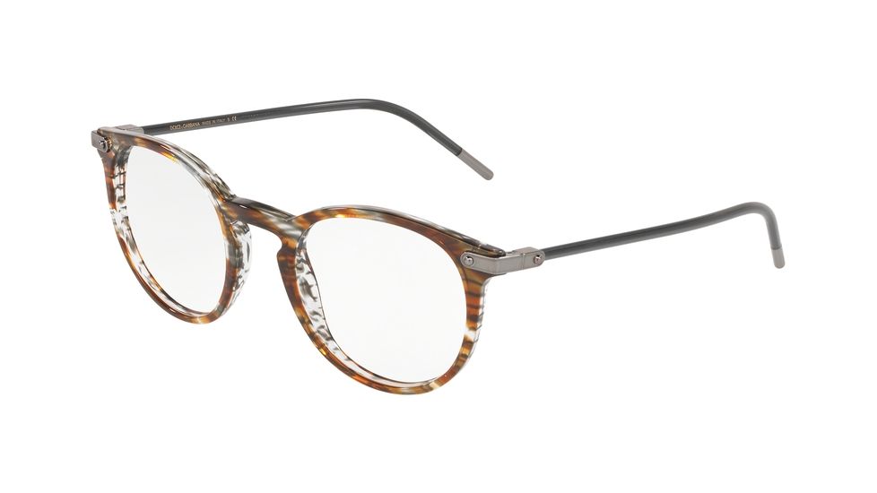 Dolce&amp;Gabbana DG3303F Prescription Eyeglasses, 52mm, Striped Brown, DG3303F-3221-52-SV