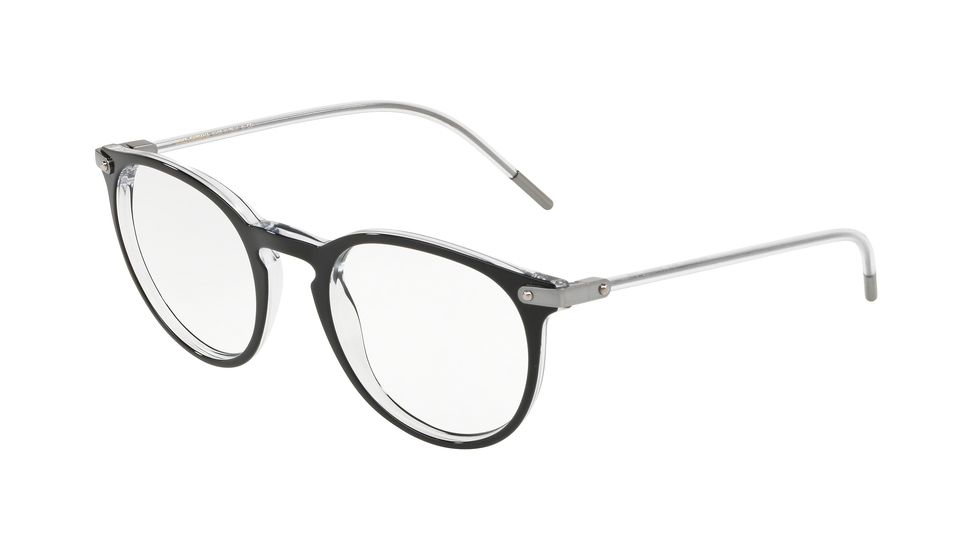 Dolce&amp;Gabbana DG3303F Prescription Eyeglasses 675-52 - Top Black On Crystal Frame