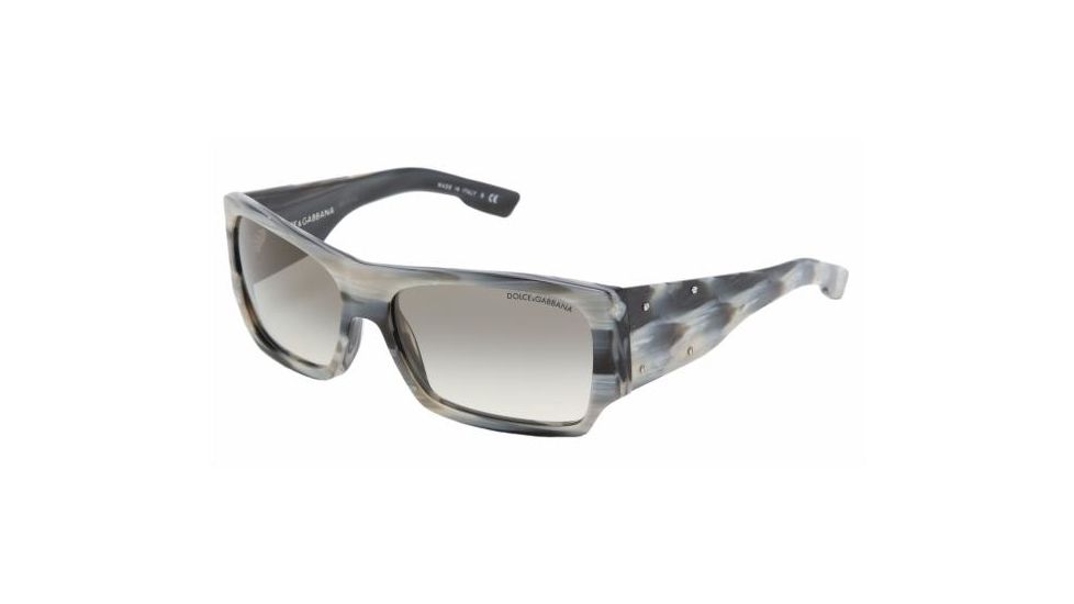 Dolce&amp;Gabbana DG4045 Bifocal Sunglasses - Striped Gray Crystal Gray Gradient Frame / 58 mm Prescription Lenses, 896-32-5815
