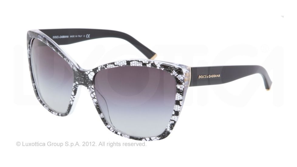 Dolce&amp;Gabbana LACE,ANIMALIER,FLOWER,CUBES DG4111M Bifocal Prescription Sunglasses DG4111M-18958G-59 - Lens Diameter 59 mm, Lens Diameter 59 mm, Frame Color Black Lace