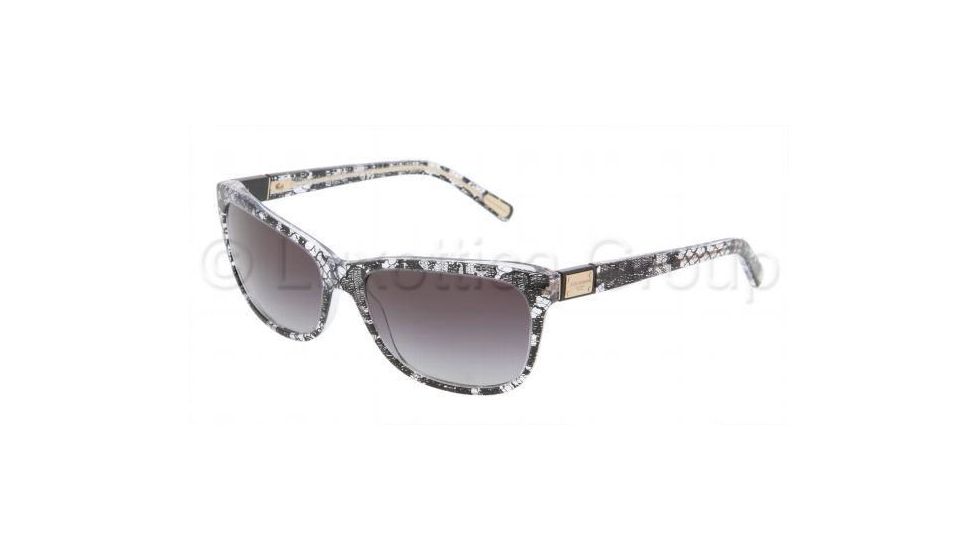 Dolce&amp;Gabbana DG4123 Sunglasses 19018G-5717 - Black Lace Frame, Gray Gradient Lenses