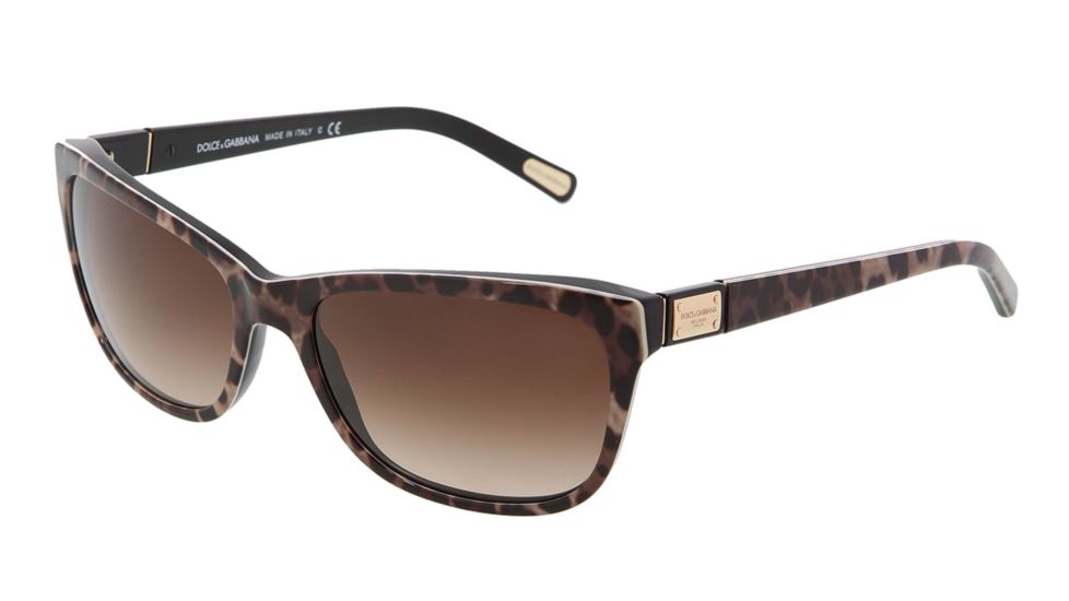 Dolce&amp;Gabbana DG4123 Sunglasses 199513-5717 - Brown Leopard Frame, Brown Gradient Lenses