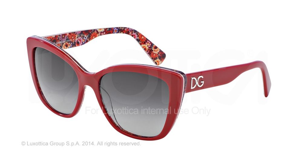 Dolce&amp;Gabbana DG4216 Bifocal Prescription Sunglasses DG4216-27928G-55 - Lens Diameter 55 mm, Frame Color Top Red On Mosaic