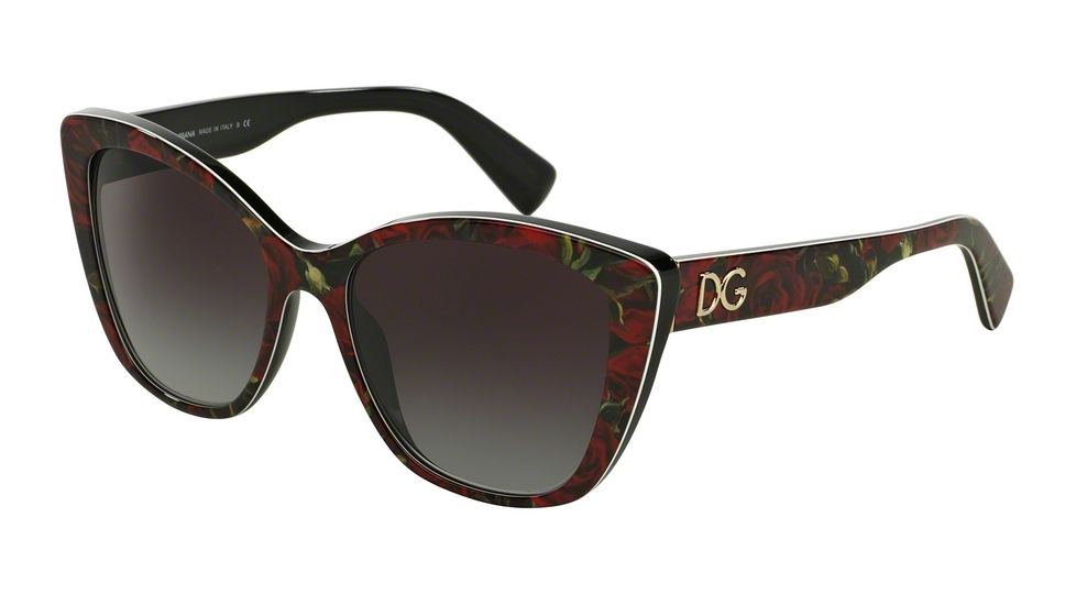 Dolce&amp;Gabbana DG4216 Bifocal Prescription Sunglasses DG4216-29388G-55 - Lens Diameter 55 mm, Frame Color Printing Roses On Black