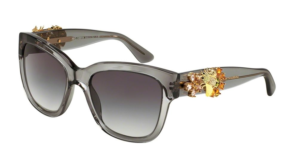 Dolce&amp;Gabbana DG4247B Single Vision Prescription Sunglasses DG4247B-29168G-56 - Lens Diameter 56 mm, Frame Color Transparent Grey