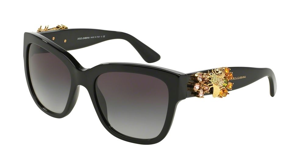 Dolce&amp;Gabbana DG4247B Single Vision Prescription Sunglasses DG4247B-501-8G-56 - Lens Diameter 56 mm, Frame Color Black