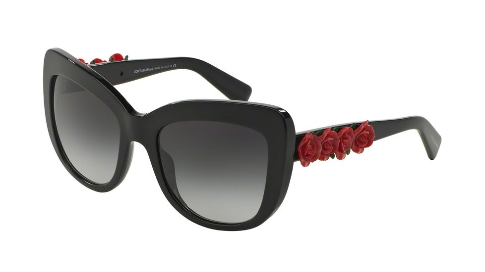 Dolce&amp;Gabbana DG4252 Single Vision Prescription Sunglasses DG4252-501-8G-55 - Lens Diameter 55 mm, Frame Color Black