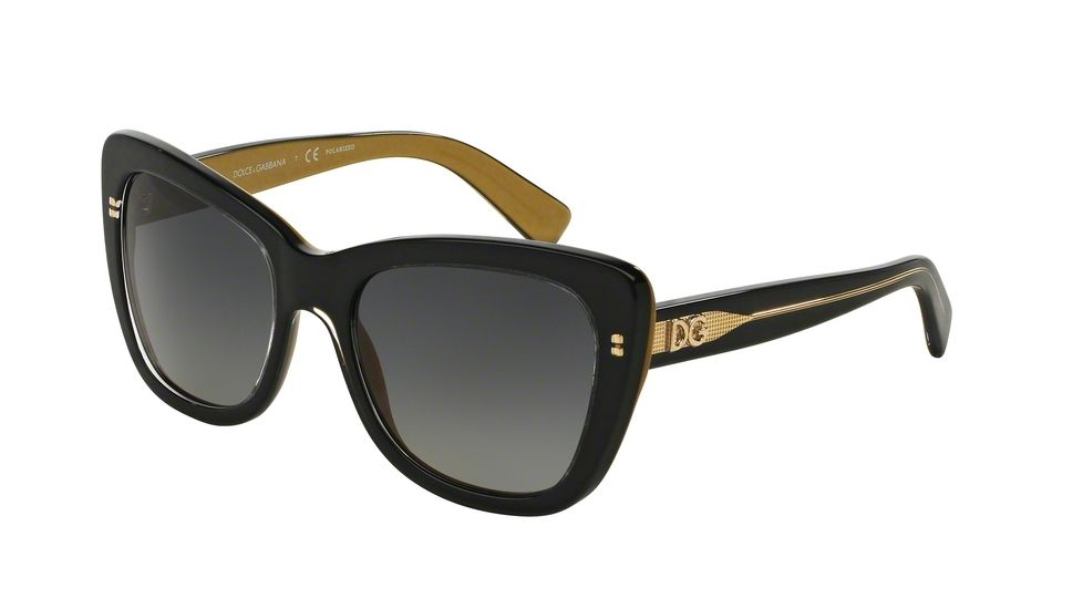 Dolce&amp;Gabbana DG4260 Bifocal Prescription Sunglasses DG4260-2955T3-54 - Lens Diameter 54 mm, Frame Color Top Black On Gold