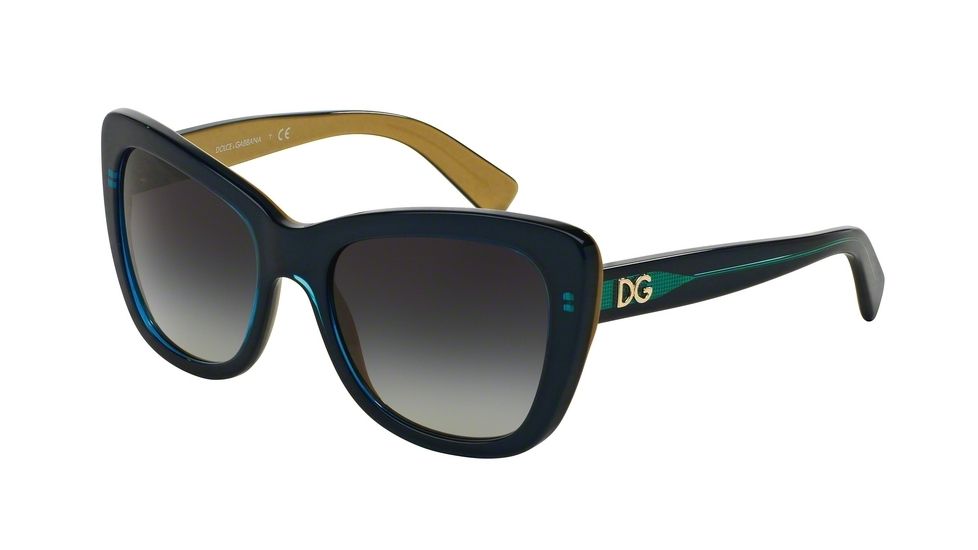 Dolce&amp;Gabbana DG4260 Bifocal Prescription Sunglasses DG4260-29588G-54 - Lens Diameter 54 mm, Frame Color Top Petroleum On Gold
